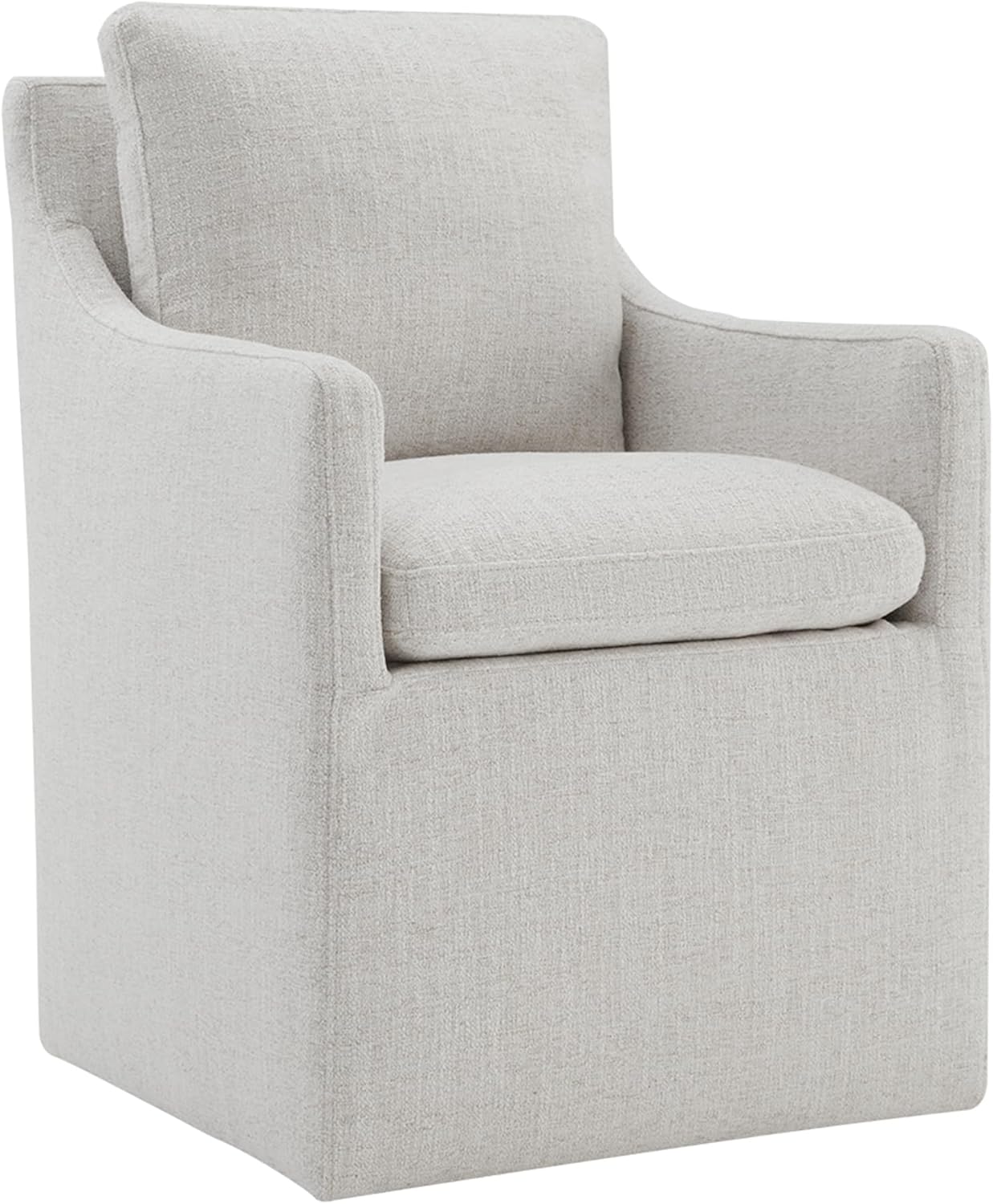 Upholstered Dining Chairs with Casters Modern Accent Armchair with Rollers for Diningroom Bedroom Livingroom Reading Room