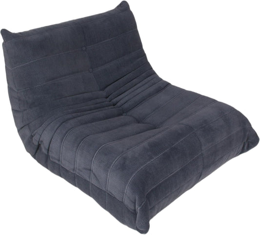 Bean Bag Chair - Memory Foam Bean Bag Chair for Adults, Comfy High-Resilience Single Sofa, Small Space Floor Chair, Chaise Lounge for Living Room, Bedroom (Dark Blue, Wrinkles)