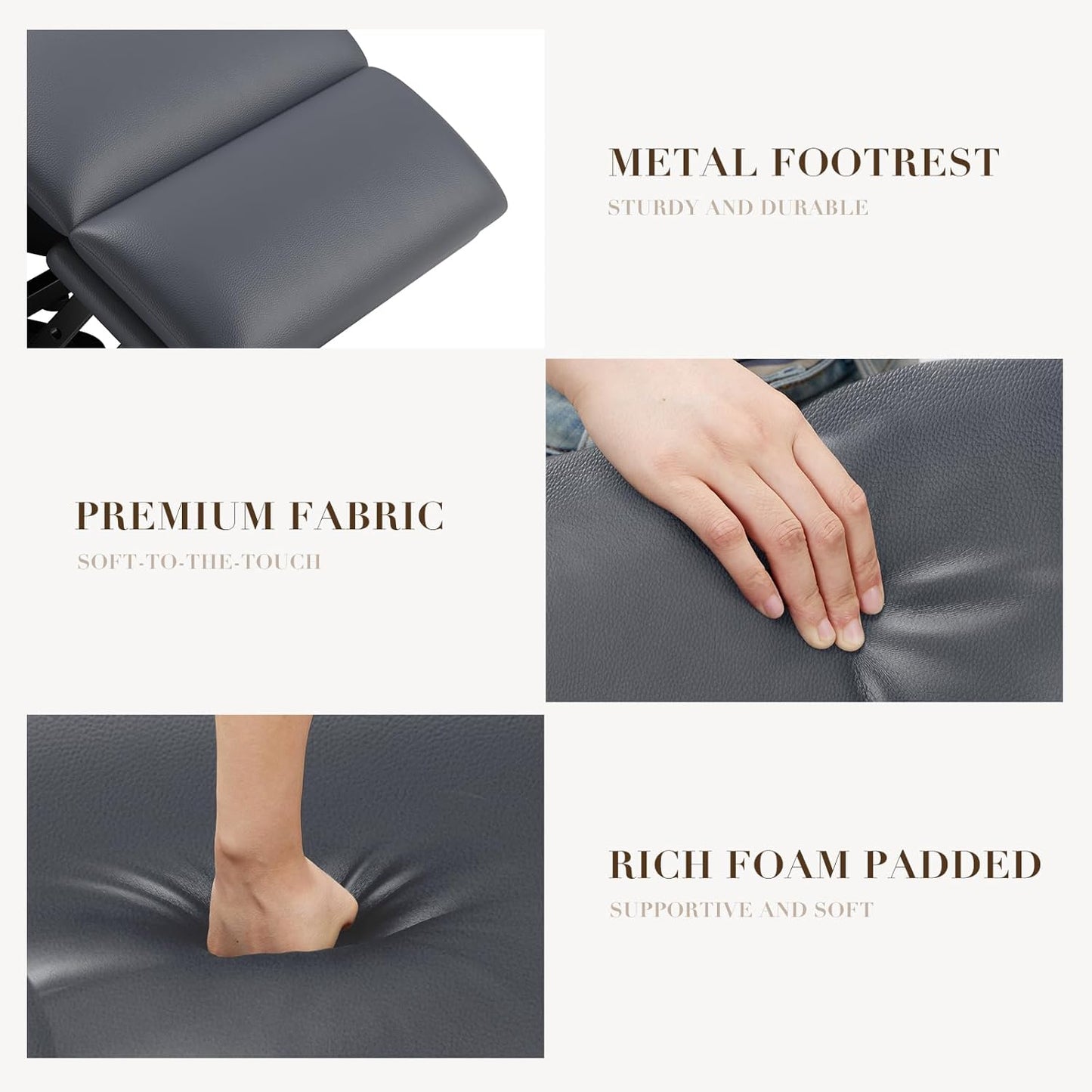 COLAMY Power Lift Recliner Chair for Elderly – Electric Leather Recliner with Remote Control, Ergonomic Backrest, Spacious Seat, Side Pocket & 2-Button Operation, 300lbs Capacity (Grey)