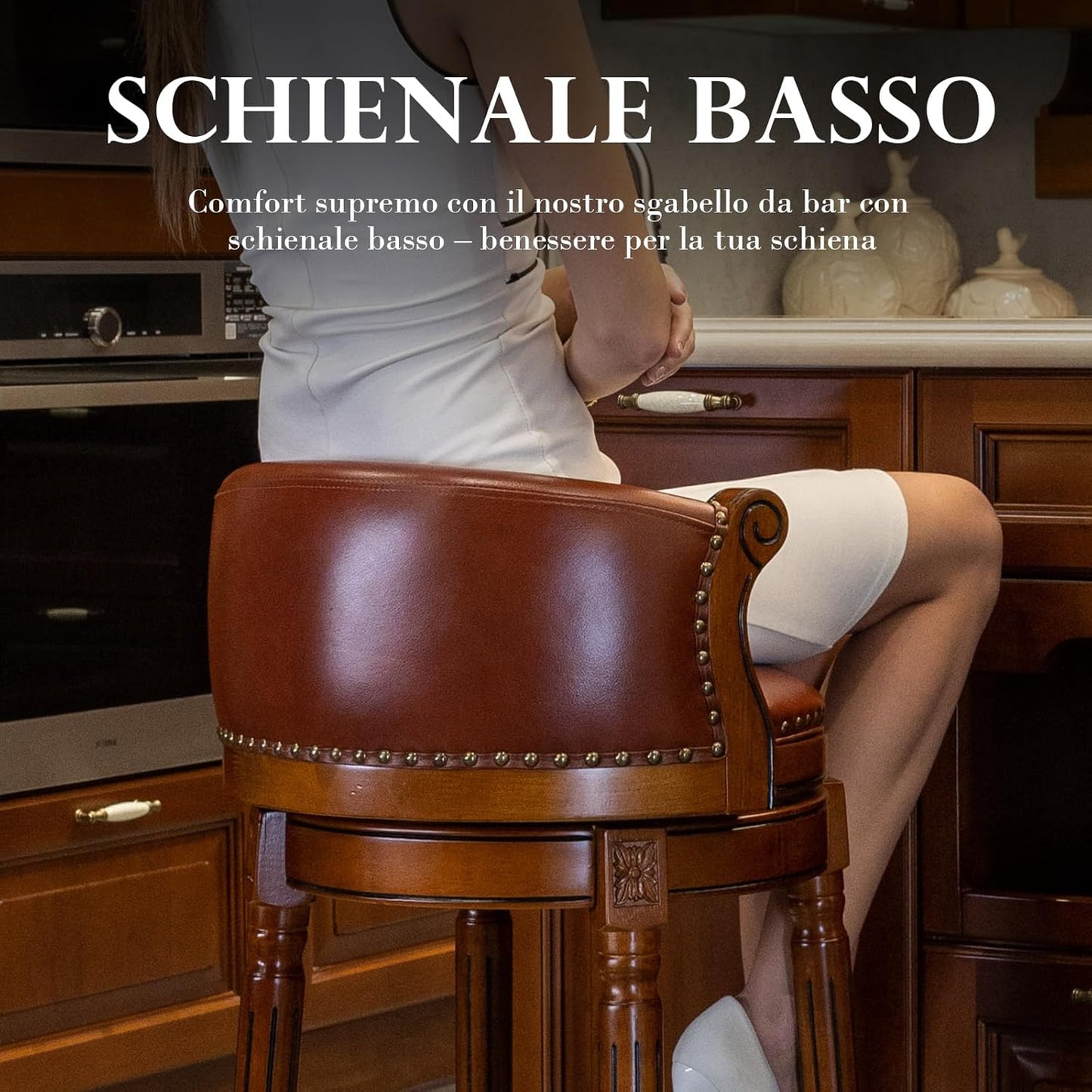 Cow top Leather Wooden Bar Stools, 29.5" Bar Height Bar Chair with Back, 180 Degrees Swivel Barstools Chair for Home Kitchen Counter,Dining Room, Restaurant,Study and Pub,1pc (Brown)