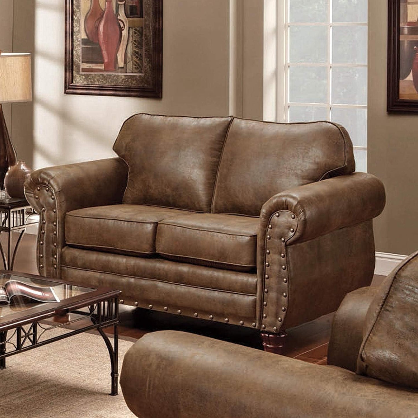 American Furniture Classics Sedona 4-Piece Microfiber Sofa Set in Brown