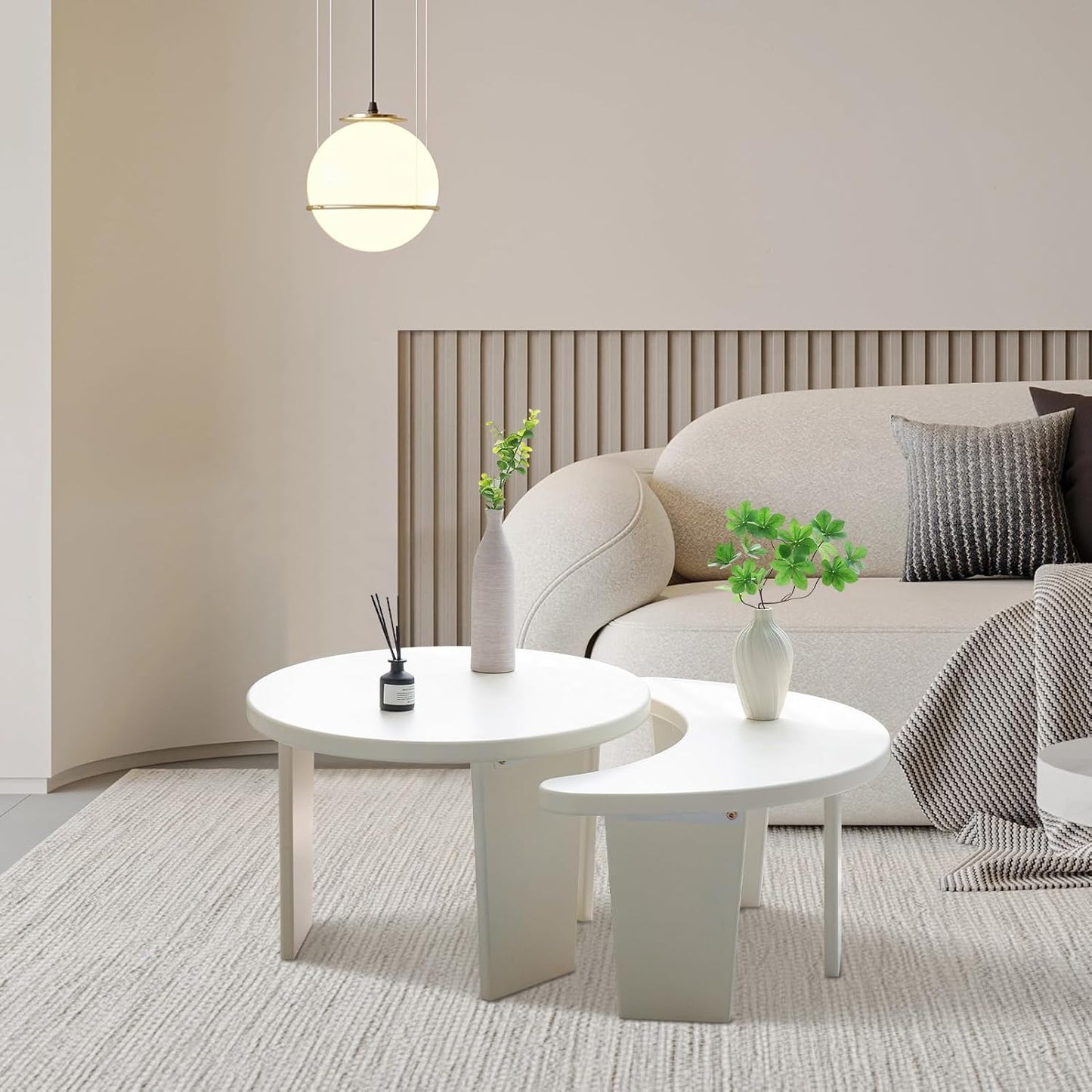 Coffee Table Set of 2, Modern Nesting Tables for Living Room, Accent Table