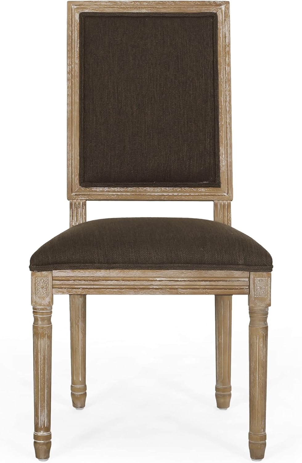 Christopher Knight Home Regina French Country Dining Chairs Set of 2, Wooden Dining Room Chair, High Back Kitchen Side Chair, Fabric Upholstered Armless Extra Seat, Brown and Natural