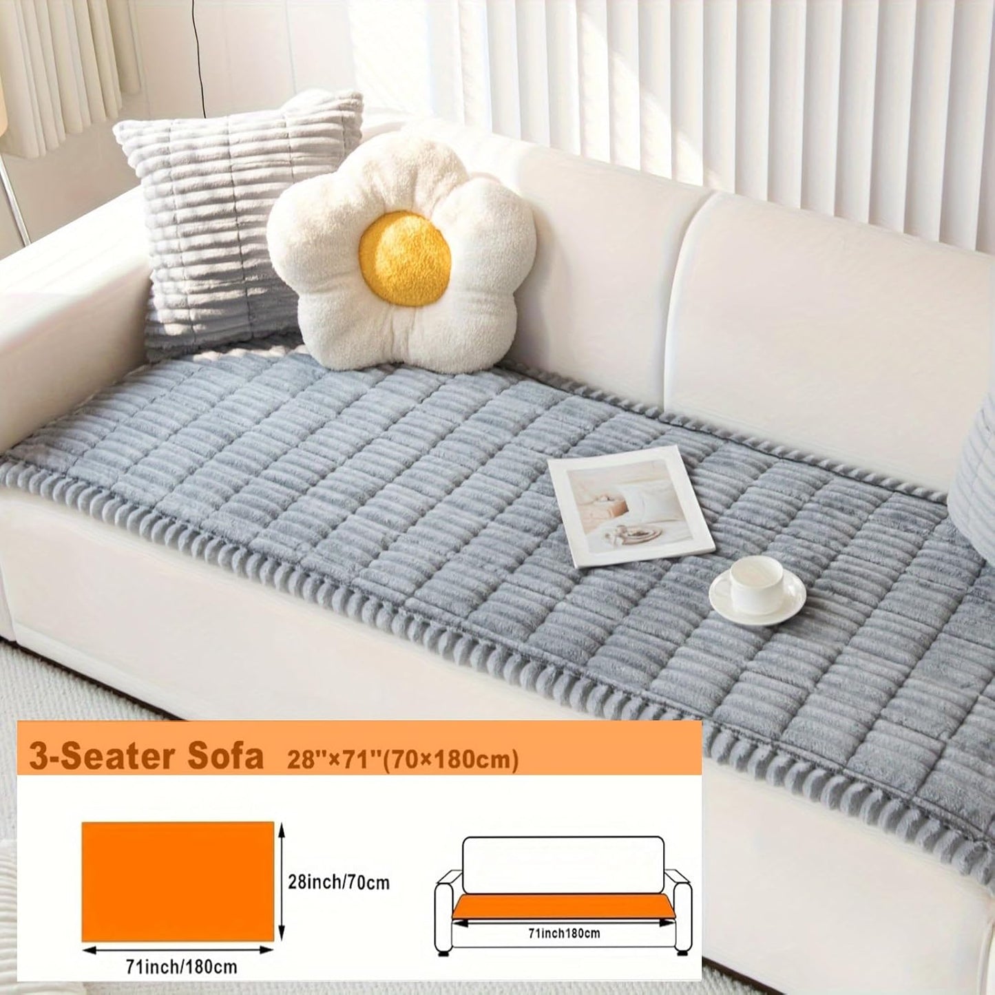 ZQFFB Pet Couch Cover Dogs Washable Non-Slip Couch Protector Pet Friendly Dog Mat for Couches and Sofas