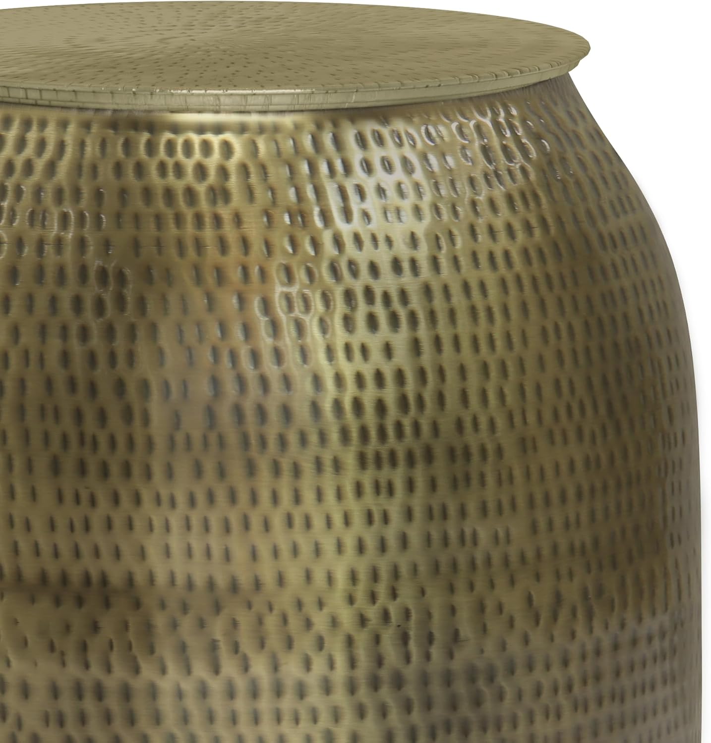 SIMPLIHOME Griffen Contemporary 19 inch Wide Metal Storage Accent Side Table in Antique Gold, Fully Assembled for the Living Room and Bedroom