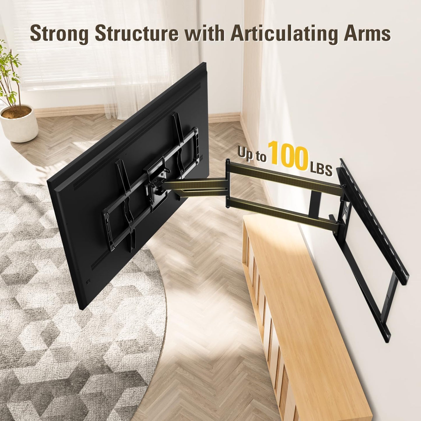 Mounting Dream Long Arm TV Wall Mount for 37-75 Inch TV, Corner TV Wall Mount with 32” Long Extension, Full Motion TV Mount Swivel & Tilt, Fits Max VESA 600x400mm,100 lbs, 16”,18”,24” Studs MD2285-LA