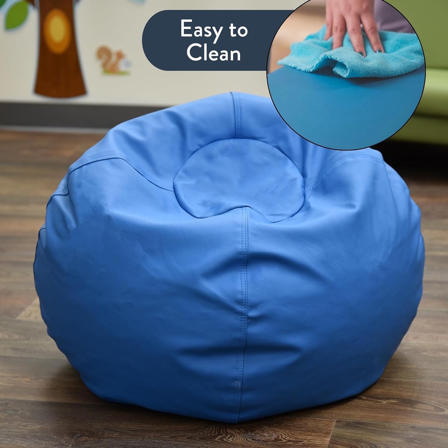 Children's Factory 26" Kids Bean Bag Chairs, Flexible Seating Classroom Furniture, Beanbag Ideal for Boy/Girl Toddler Daycare or Playroom, Deep Water (CF610-035)