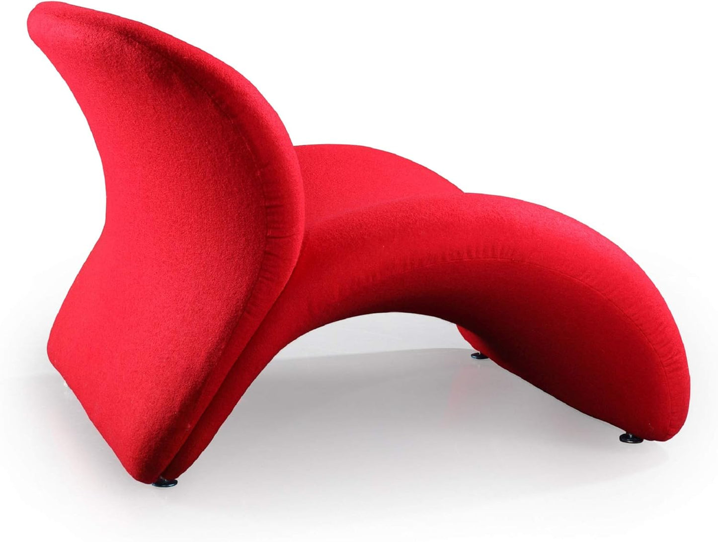 Manhattan Comfort Rosebud Modern Accent Chair Upholstered in Wool Blend, Ideal for Pop Living Room Usage, Abstract Lounge Seat with Metal Legs, Fully Assembled, Set of 1, Red