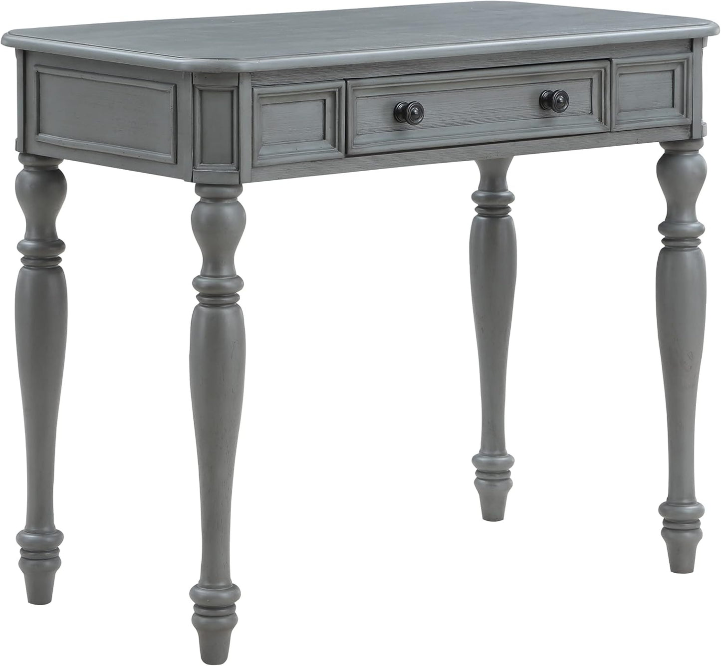 OSP Home Furnishings Country Meadows 36 Inch Writing Desk with Drawer, Plantation Grey
