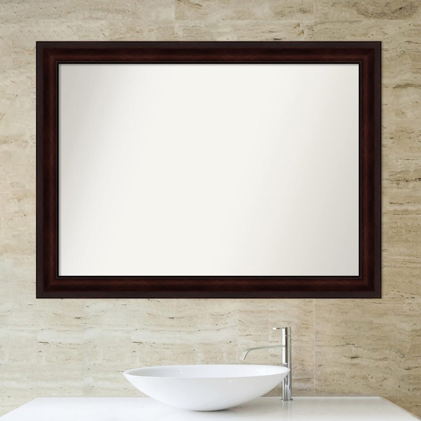 Amanti Art Silver Bathroom Mirror for Over Sink, 31x42 Classic Honey Silver Rectangle Vanity Mirror, X-Large Casual Frame, Hangs Horizonally and Vertically, Bathroom Wall Decor, Non-Beveled Edge