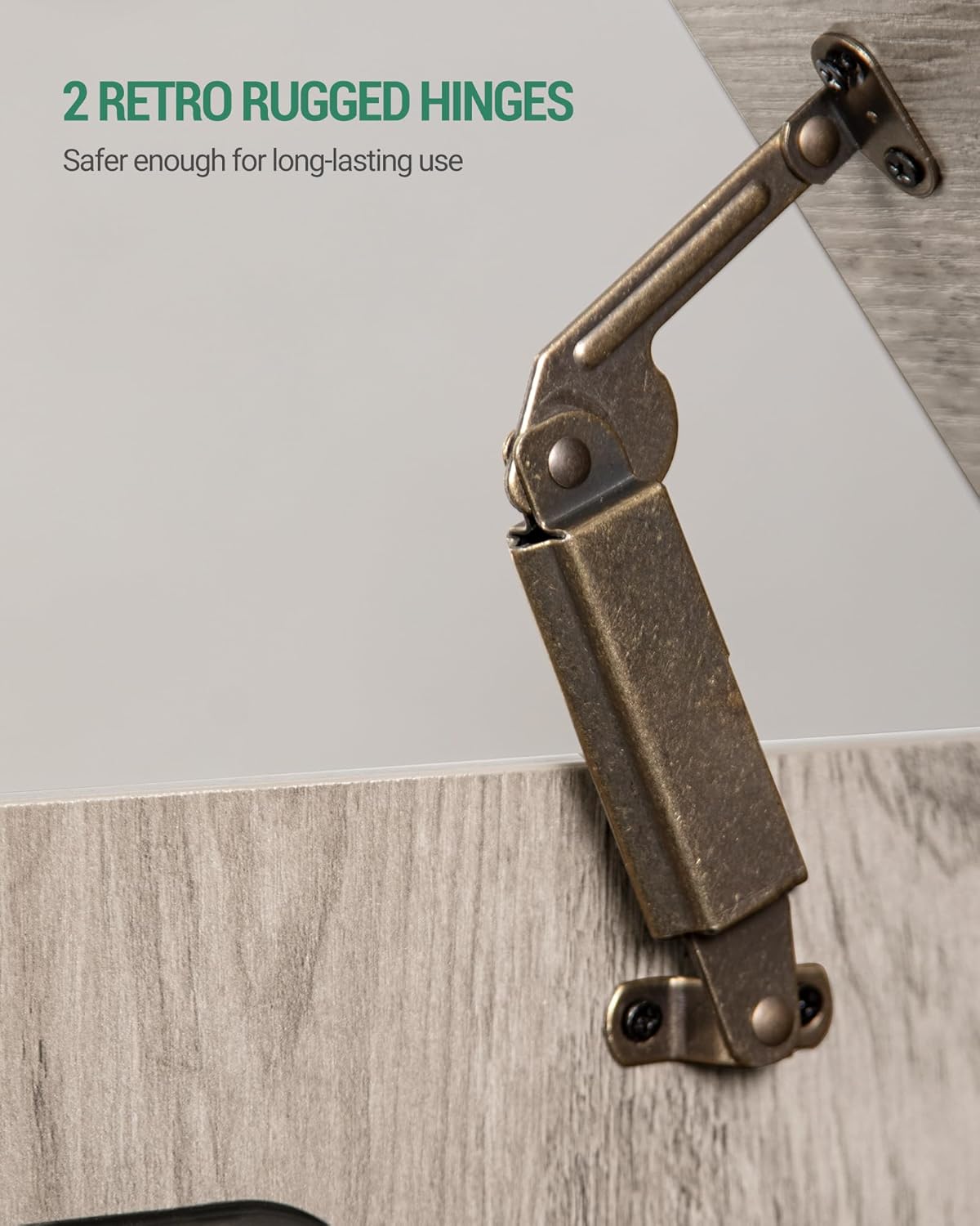 39.4" Storage Chest, Extra Large Storage Trunk with 2 Safety Hinges, Wooden Box Bench, Lift-Top Organizer Chest, Shoe Bench for Entryway, Bedroom, Living Room, Greige SB03405X