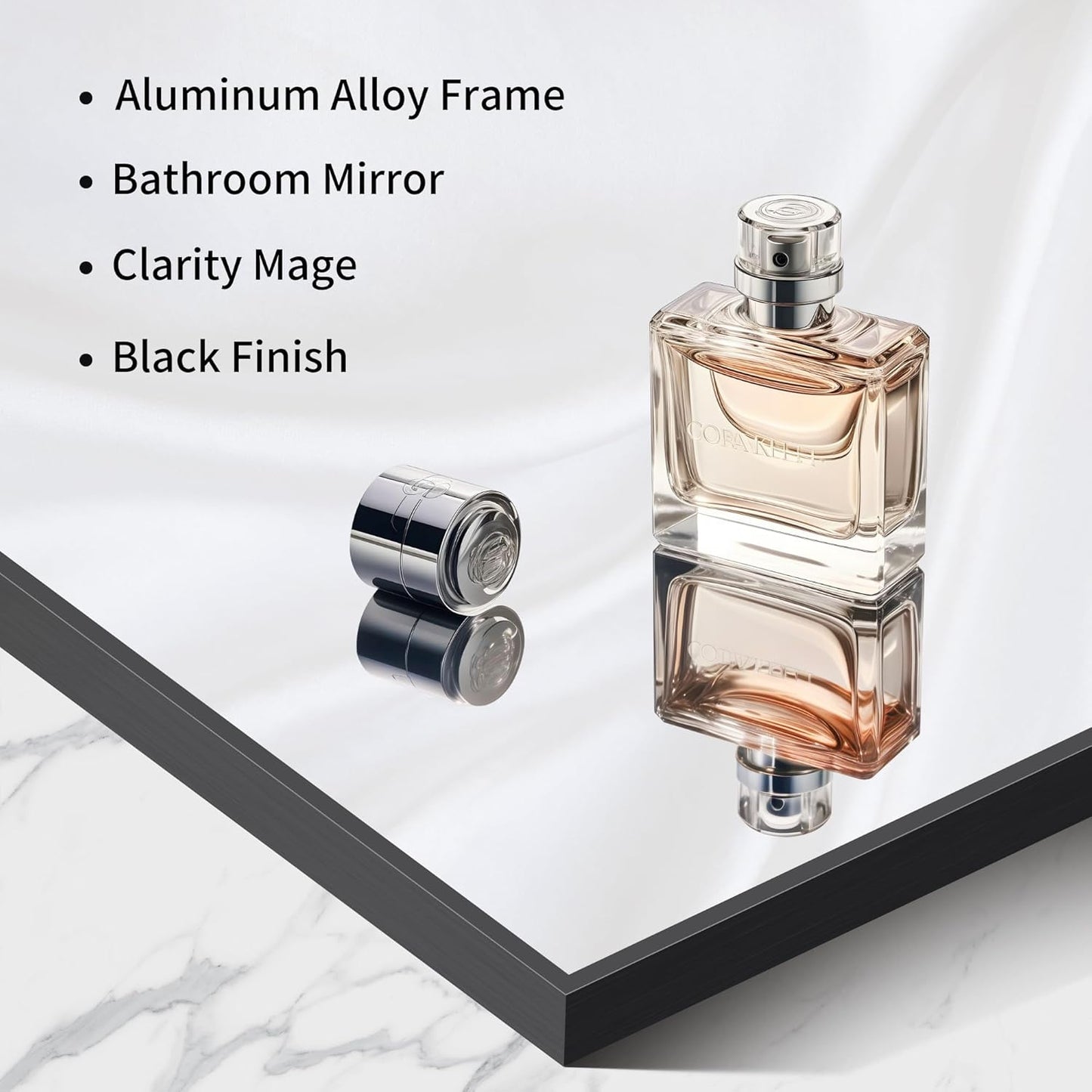 Black Bathroom Mirror for Wall, 60x36 Inch Rectangle Mirrors with Metal Frame, Modern Vanity Wall Mirror Decor for Entryway Hangs, Bathroom Living Room Horizontal or Vertical