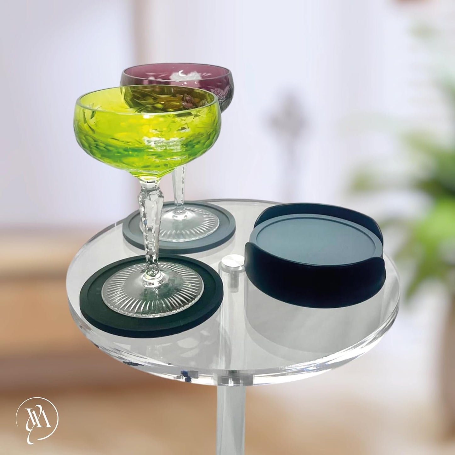 Clear Acrylic End Table – 10" W x 21.3" H Small Drink Stand – Modern Side Table for Living Room or Bedroom – Solaround Style – Minimalist Accent Furniture – Glass Look Nightstand