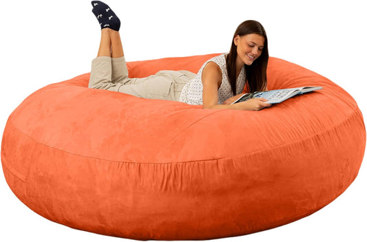 Jaxx 6 Foot Cocoon - 2-in-1 Convertible Bean Bag Bed & Large Bean Bag Chair for Adults, Mandarin