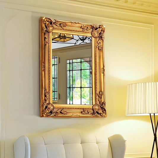 Antique Wall Mirror, 29.1'' x 21.2''Vintage Baroque Mirror with Ornate Frame, Gold Mirror Decorative for Entryway, Living Room, Bathroom