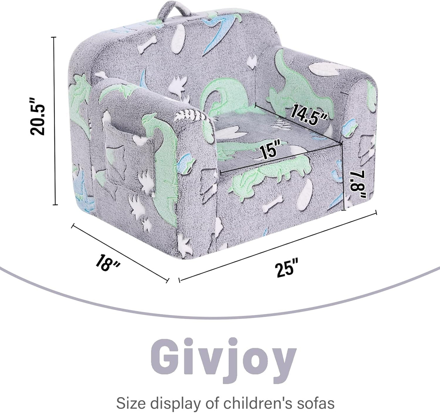 Toddler Chair – Plush Kids Sofa, Comfy Convertible Lounger for Boys & Girls, Bedroom & Reading Chair