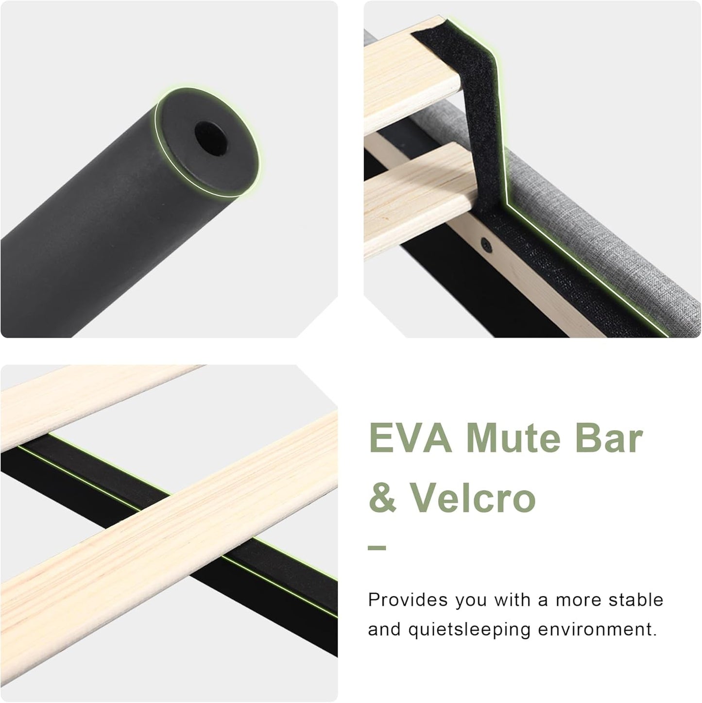 Feonase Queen Bed Frame with Upholstered Wingback Headboard, Platform Bed and Heavy Duty Wooden Slats Support, Easy Assembly, Noise-Free, No Box Spring Needed, Light Gray