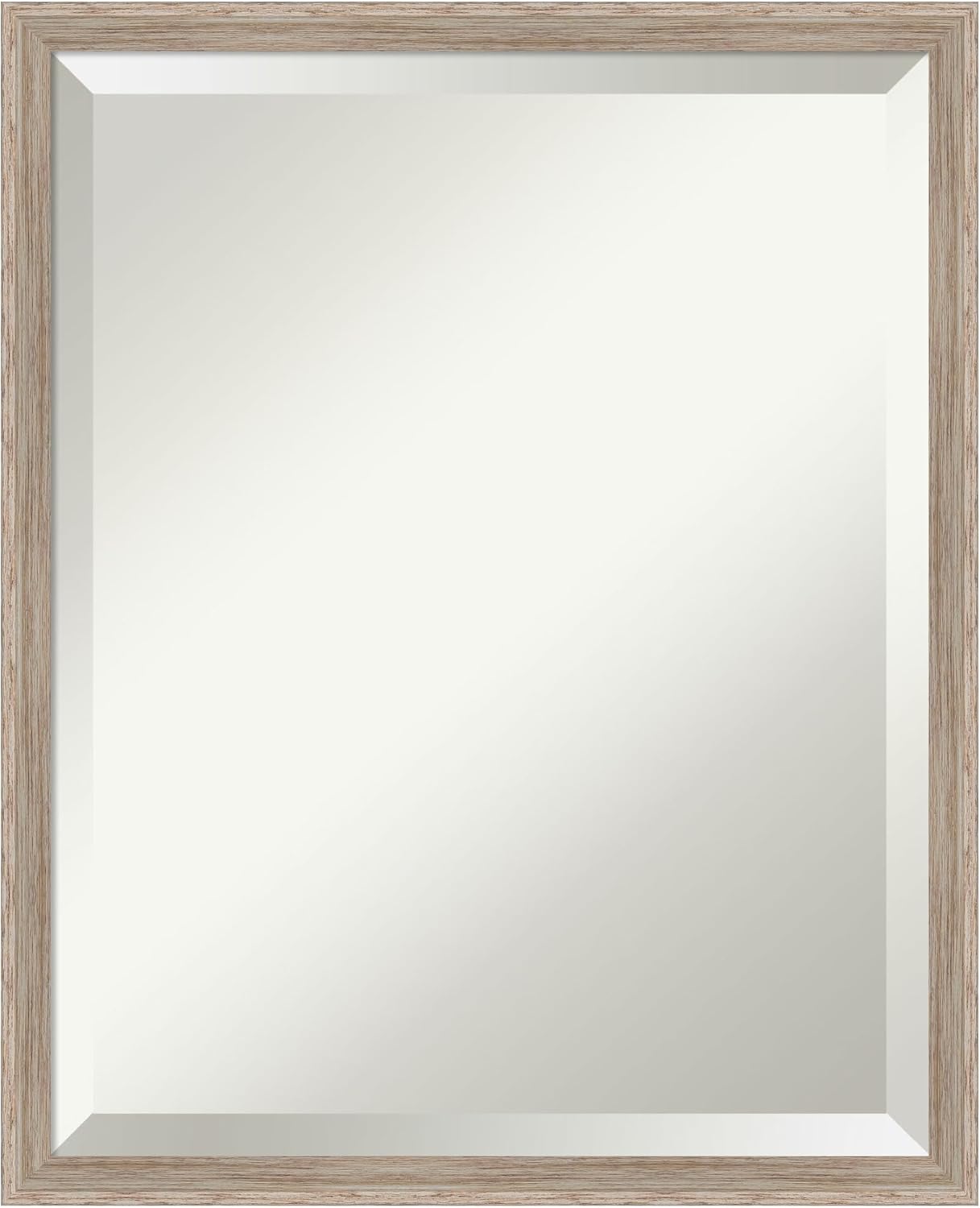 Amanti Art White Bathroom Mirror for Over Sink, 21x17 Hardwood Wedge White Wash Rectangle Vanity Mirror, Small Rustic Farmhouse Wood Frame, Hangs Horizonally and Vertically, Bathroom Wall Decor