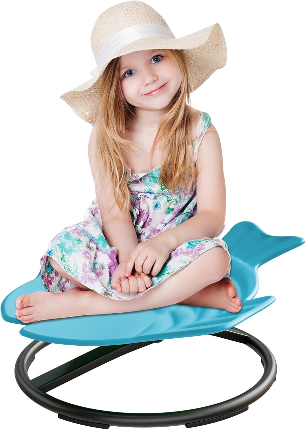 Spinning Chair for Autistic Kids, Autism Sensory Spinning Chair, Sensory Chair for ADHD Children, Sit and Spin Training Body Coordination, Upgraded Light Blue Flying Fish Shape