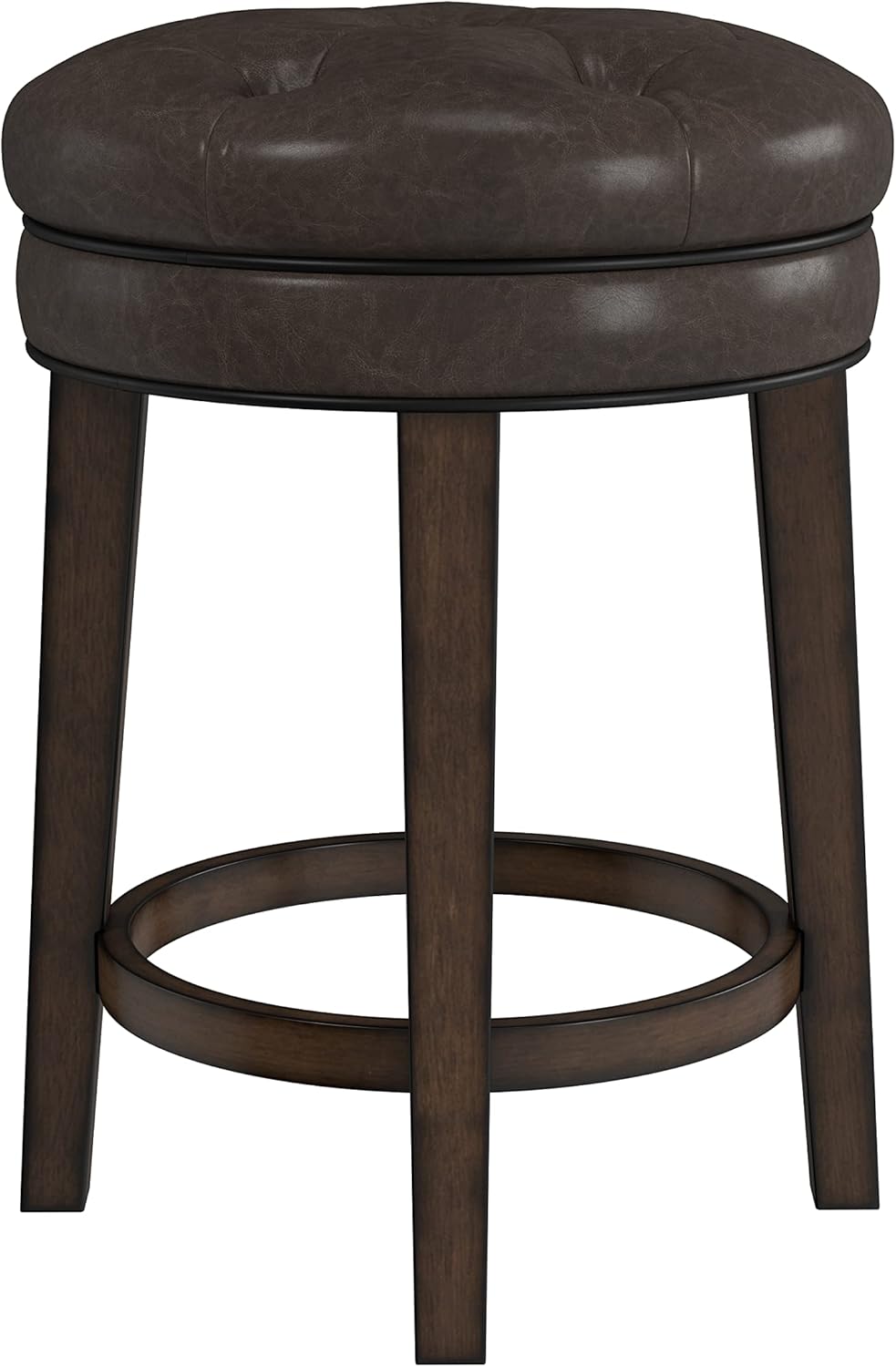 Hillsdale Krauss Backless Swivel Counter Height Stool, Dark Brown