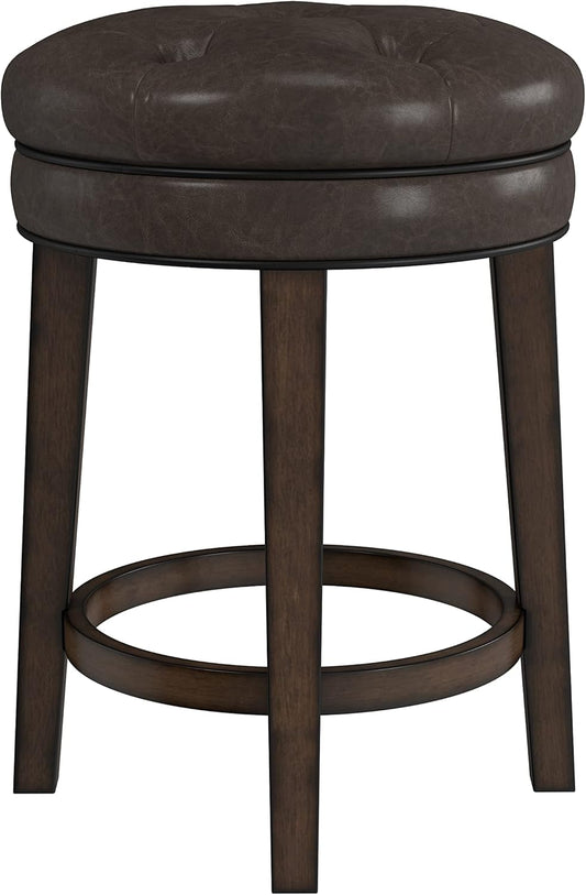 Hillsdale Krauss Backless Swivel Counter Height Stool, Dark Brown