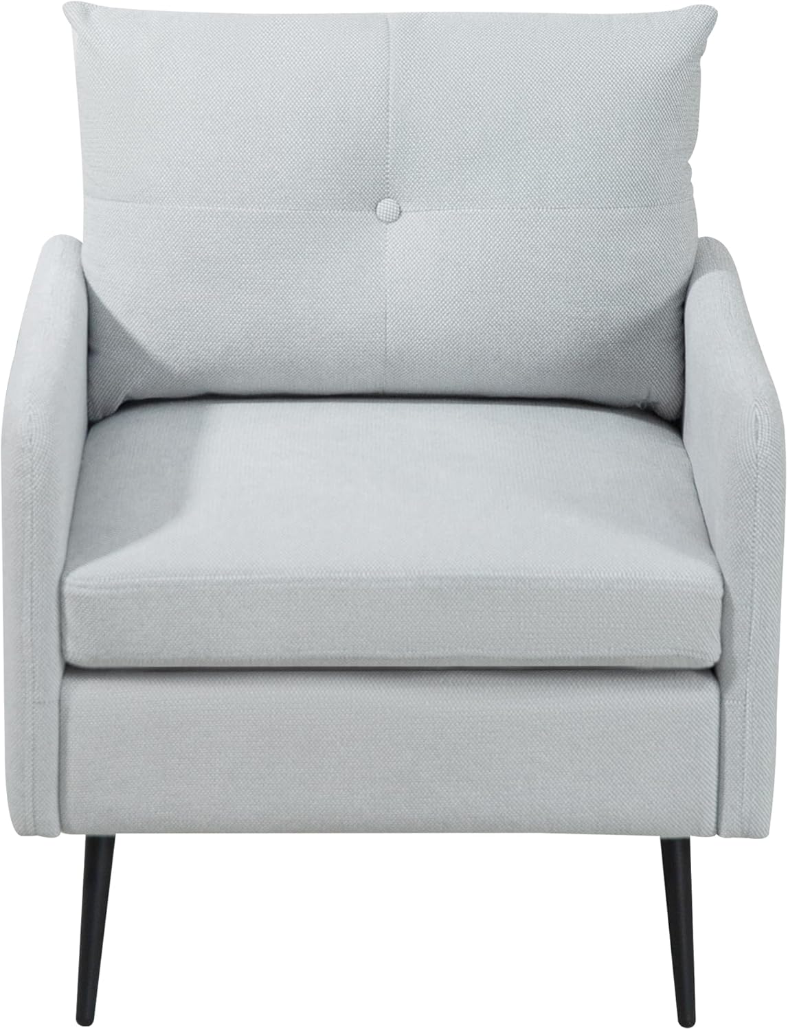 Ball & Cast Accent Chair with Metal Black Legs,Comfy Chenille Club Fabric Armchair,Single Sofa Chair for Living Room Bedroom,Dining Accent for Bedroom,Office,Sage