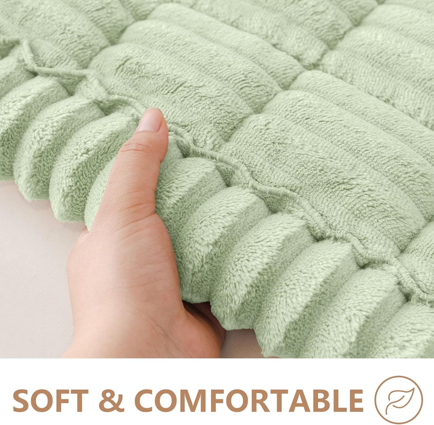 Smiry Couch Cover for Dogs Washable, Non Slip Fuzzy Pet Couch Covers for 3 Cushion Sofa Pet Friendly, Thick Soft Sofa Slipcovers Cushion Protector (Green, 27.6" x 82.7")