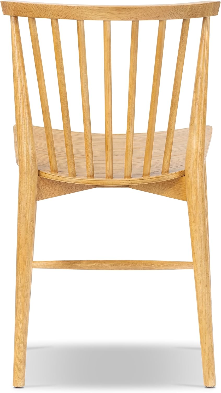 POLY & BARK Ligna Dining Chair Black – Mid-Century Inspired Chair with Sculpted Spindle Back – Solid American Walnut Frame and Engineered Wood Veneered Seat – Fully Assembled and Ready to Use