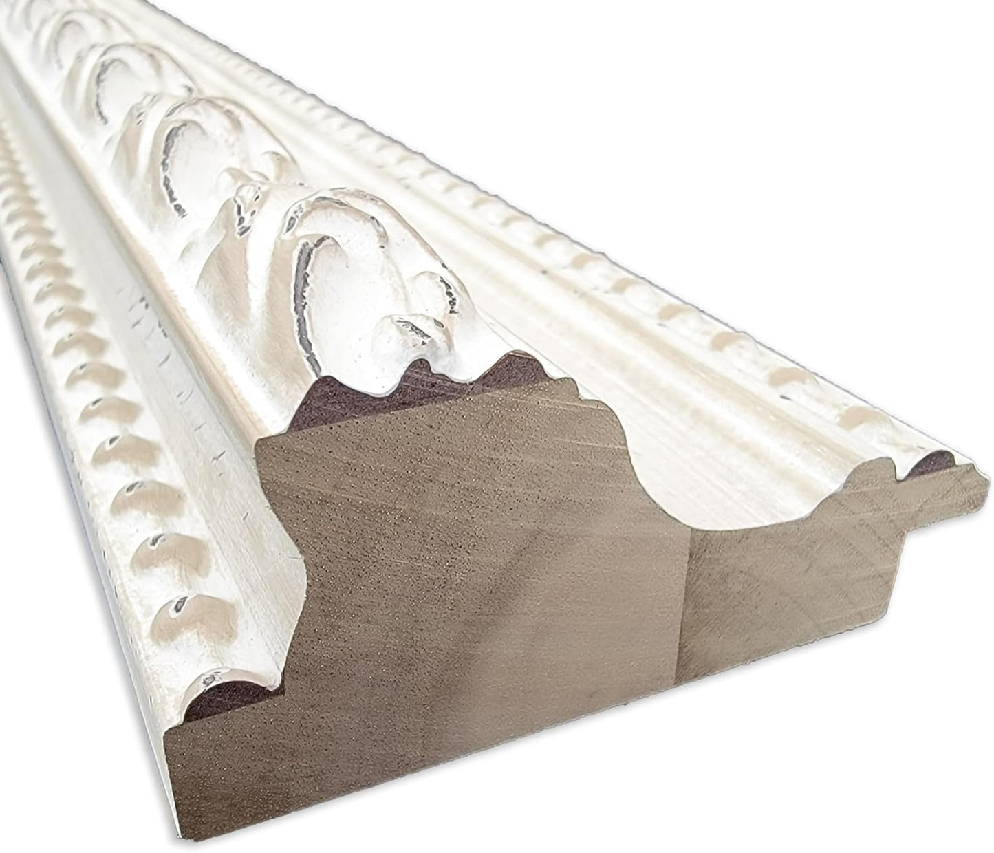 Amanti Art White Bathroom Mirror for Over Sink, 30x24 Opera Off White Rectangle Vanity Mirror, Medium Traditional Wood Frame, Hangs Horizonally and Vertically, Bathroom Wall Decor, Beveled Edge