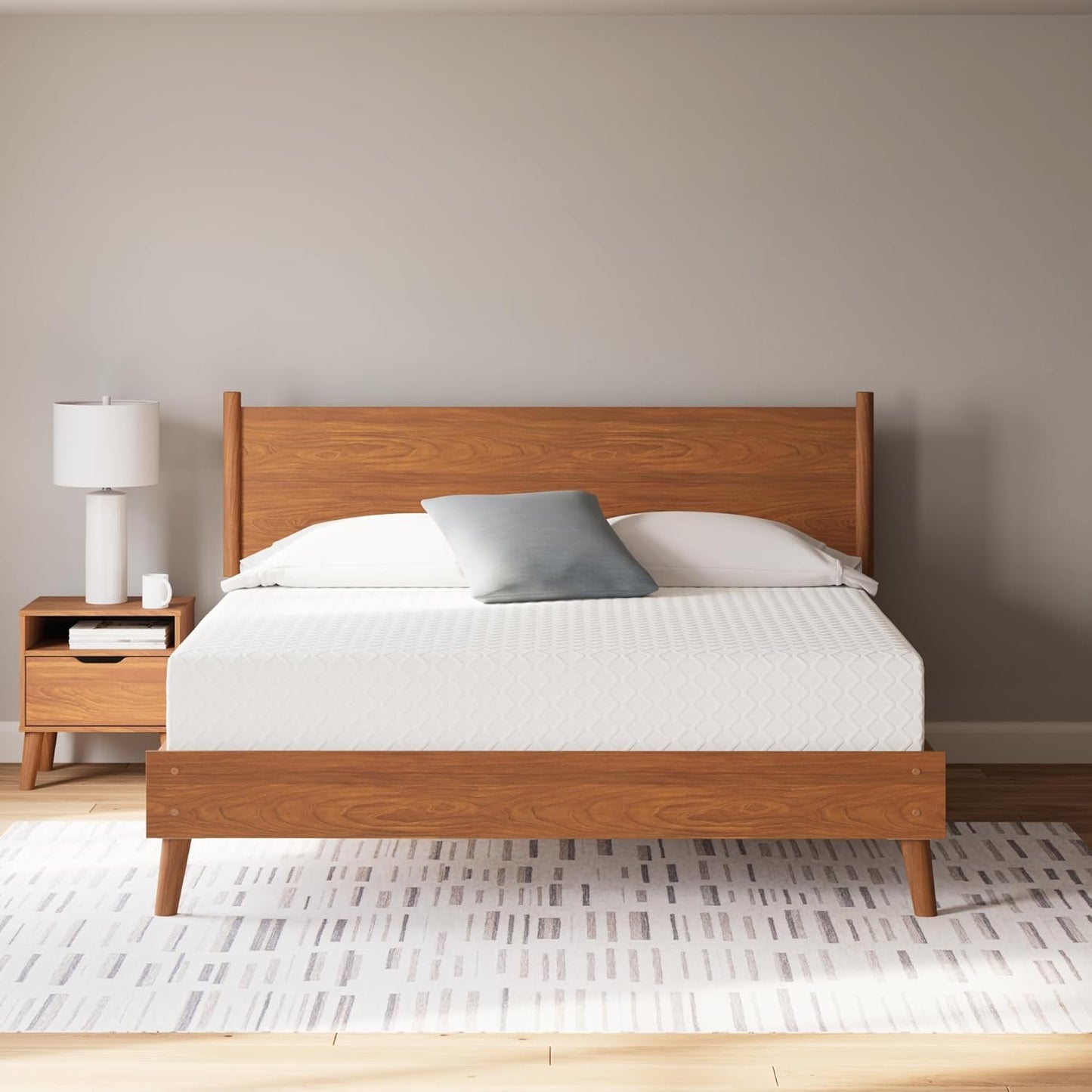 Signature Design by Ashley King Size Chime 12 Inch Medium Firm Memory Foam Mattress with Green Tea & Charcoal Gel for Pressure Relief, Fiberglass Free, Mattress In A Box