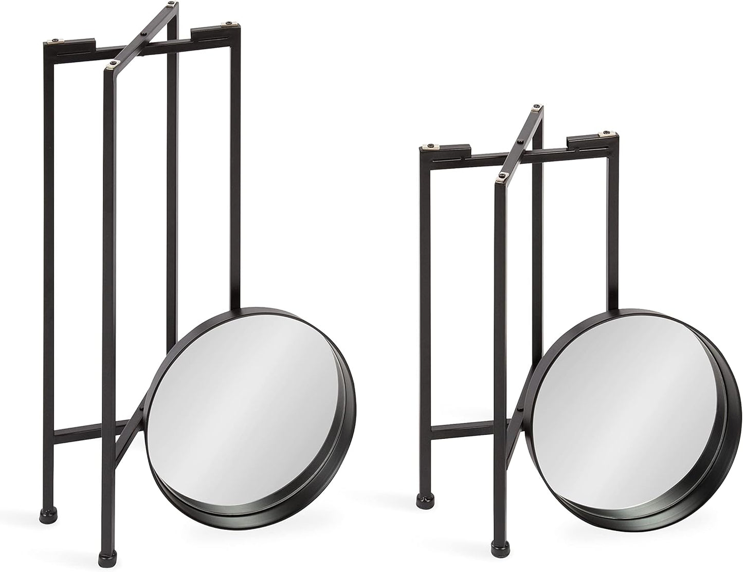 Kate and Laurel Celia Modern Side Table; Set of 2; Black; Sophisticated Metal End Tables for Storage and Display