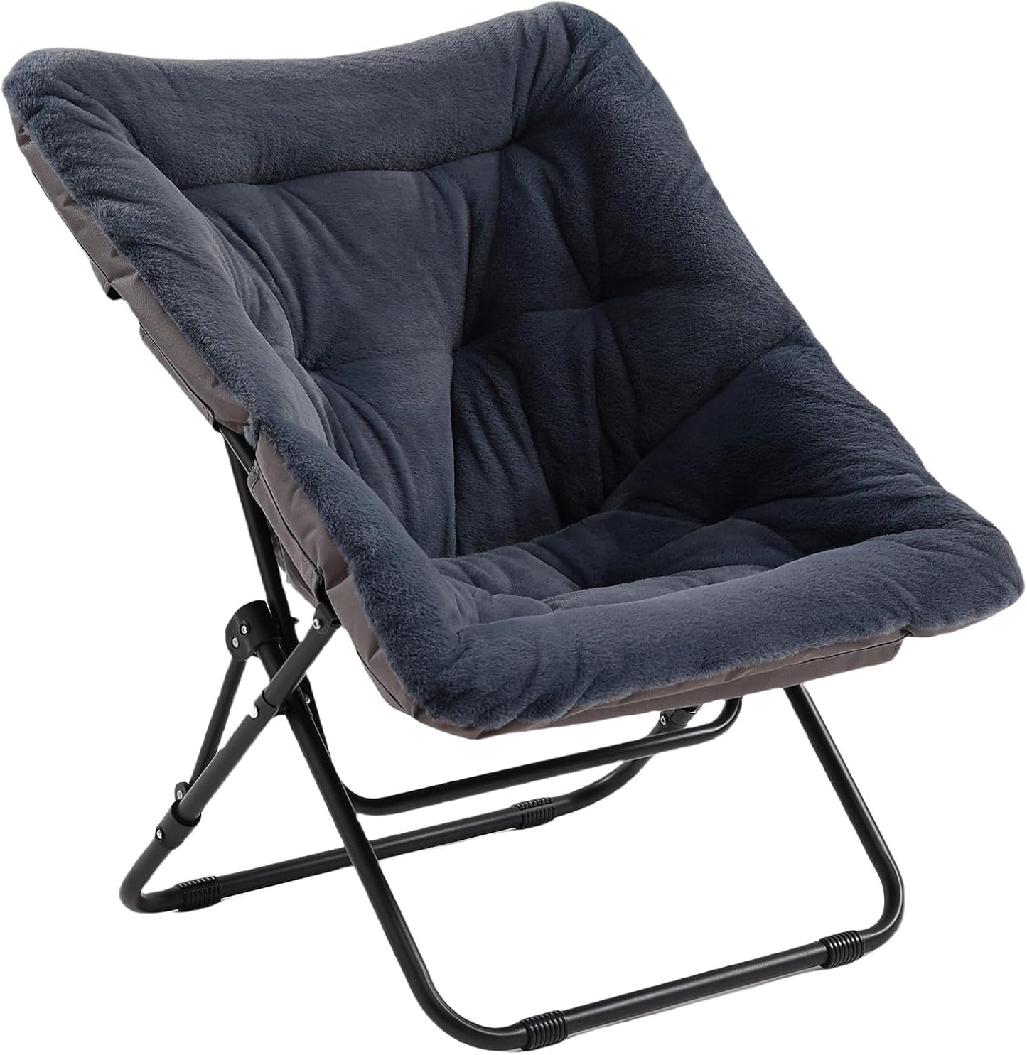 Comfy Folded Chair, Soft Faux Fur Oversized Folding Chair, Flexible Lounge Lazy Chair for Kids Girls Teens Adults, Moon Chair for Dorm Rooms, Bedroom, Living Room
