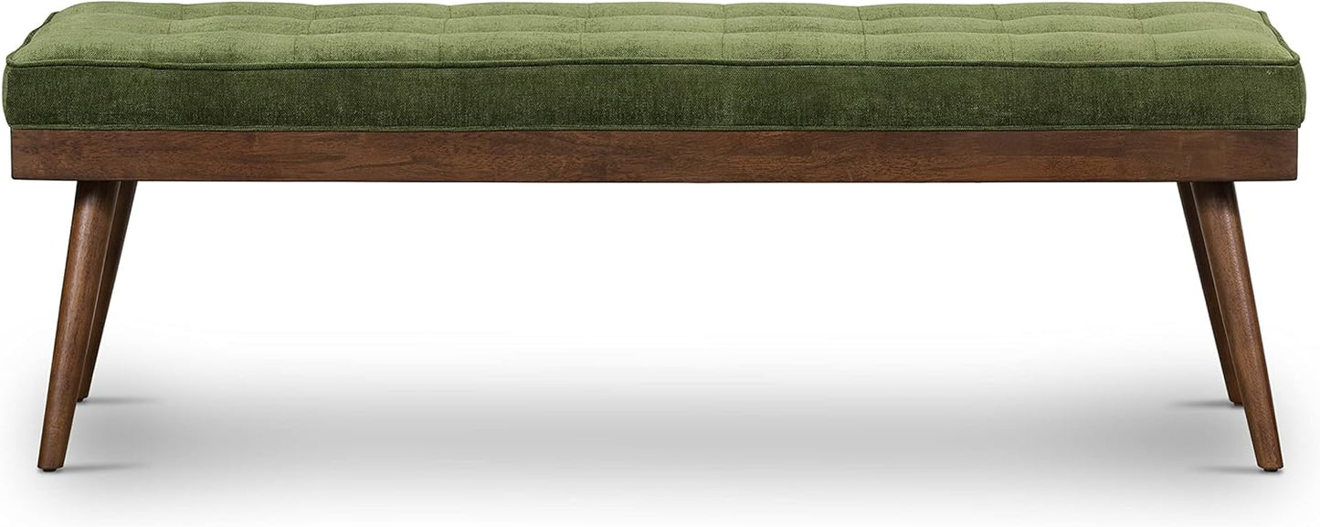 POLY & BARK Luca Bench in Distressed Green Velvet
