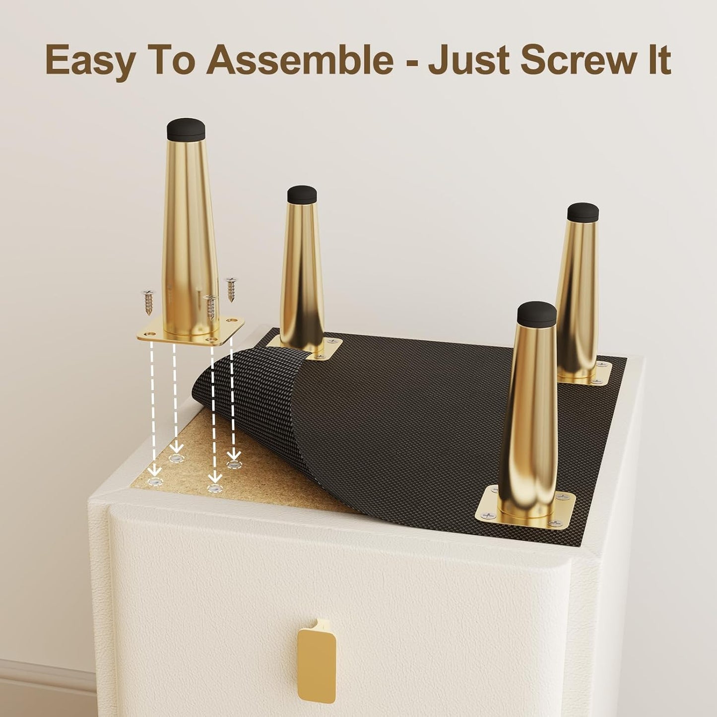 Narrow Nightstand with Drawers, Narrow Side Table Leather, Small Bedside Tables for Bedroom. (White)