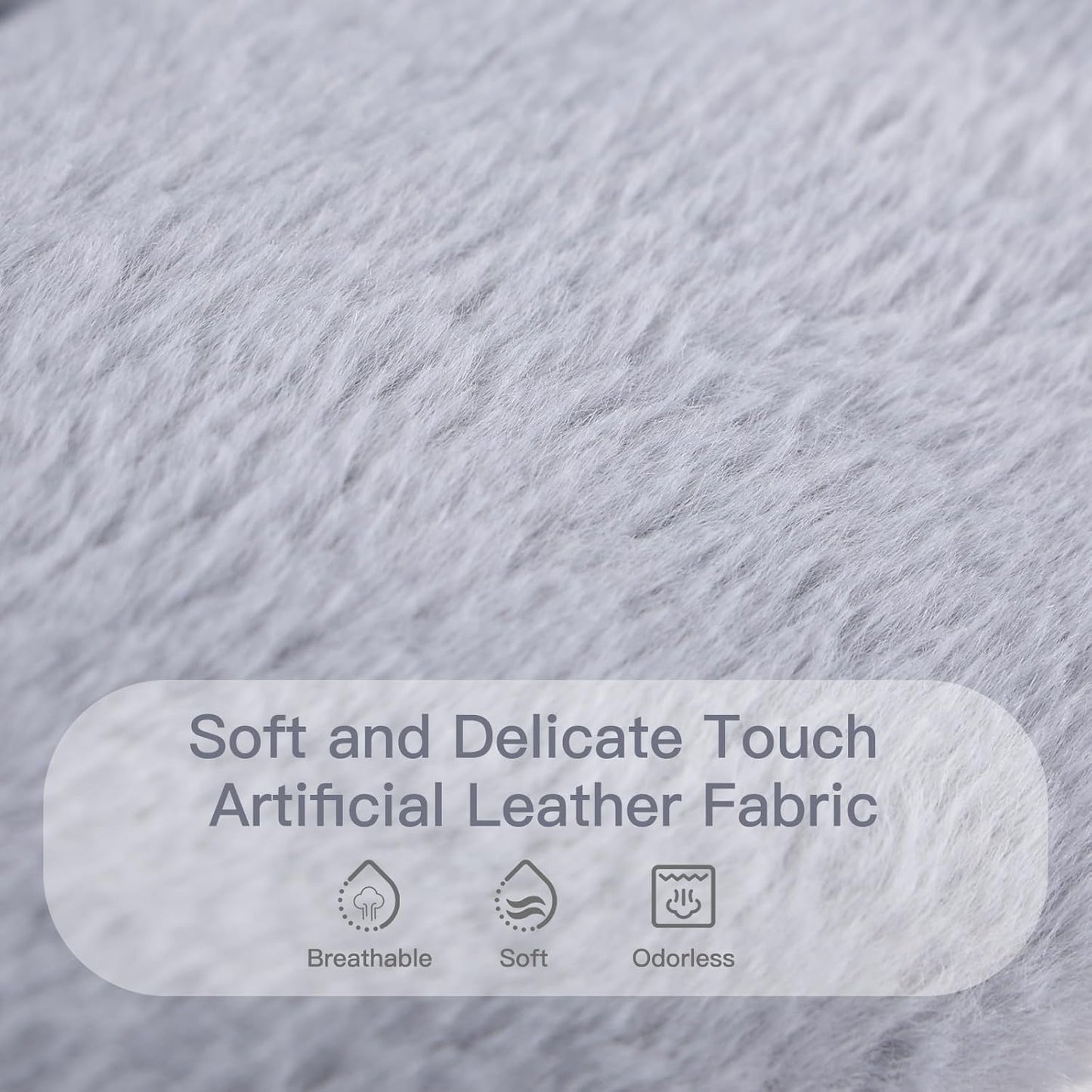 Welnow Comfy Saucer Chair with Ottoman, Oversized Folding Reading Chair for Adults with Throw Pillow Soft Faux Fur Lounge Chair for Bedroom Furry Accent Chair for Living Room, Dorm Rooms, Grey