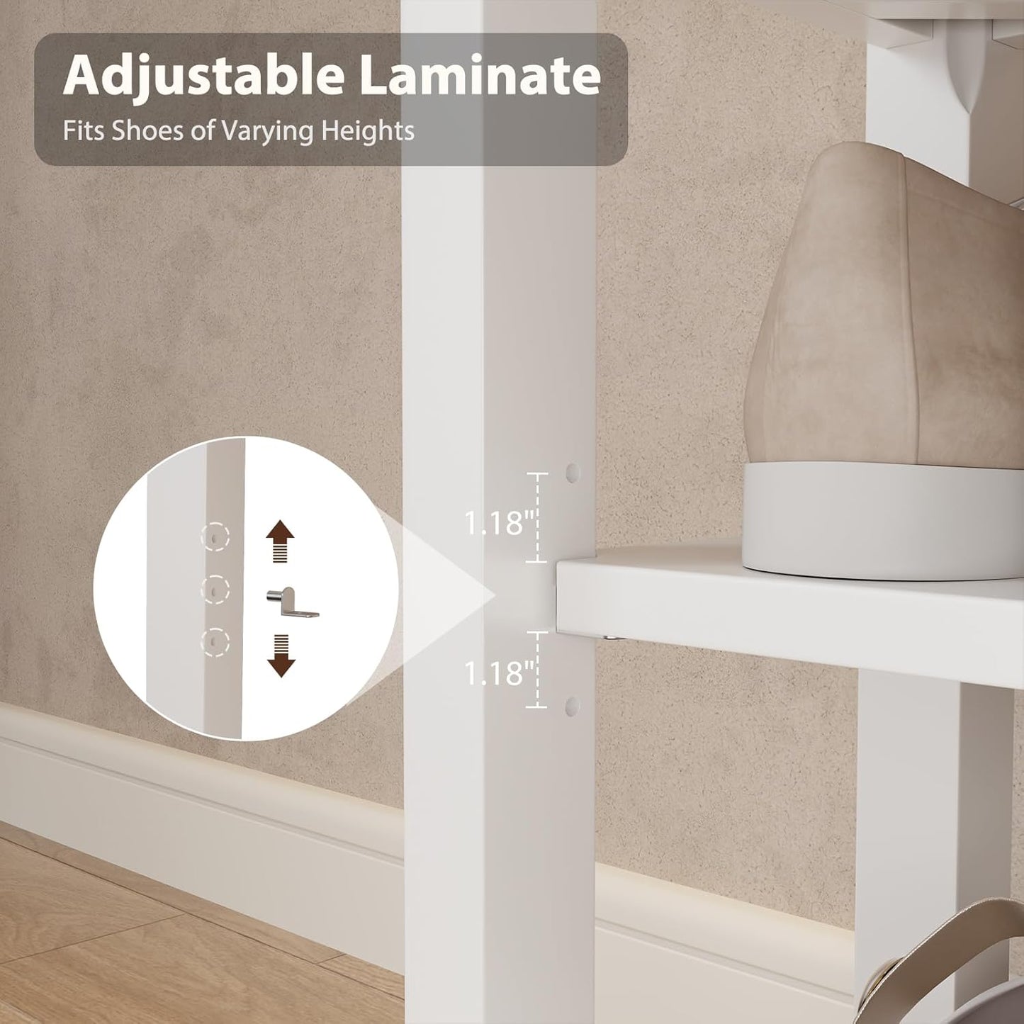 Wood Shoe Rack Bench for Entryway, 2 Tier Shoe Rack for Front Door Entrance, Shoe Bench with Shoe Storage for Entryway, Bedroom, 31.5"