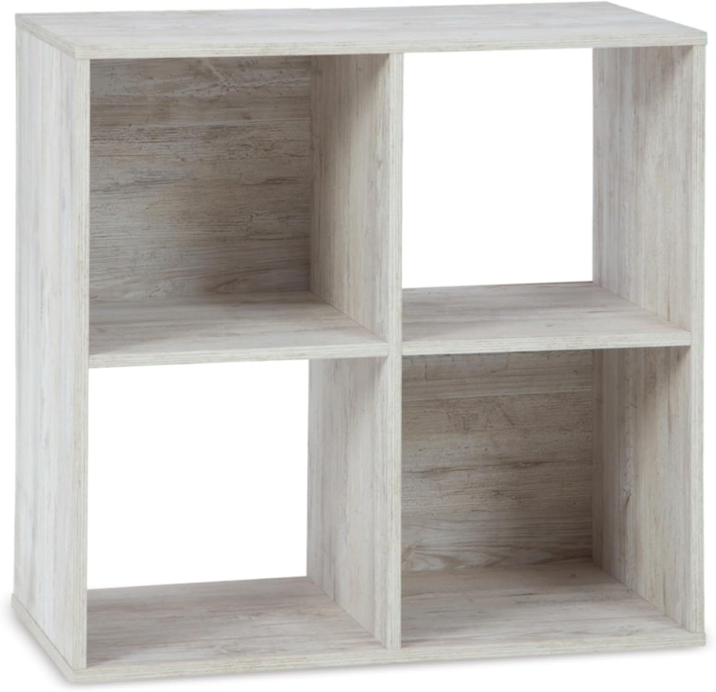 Signature Design by Ashley Paxberry Coastal 4 Cube Storage Organizer or Bookcase, Whitewash