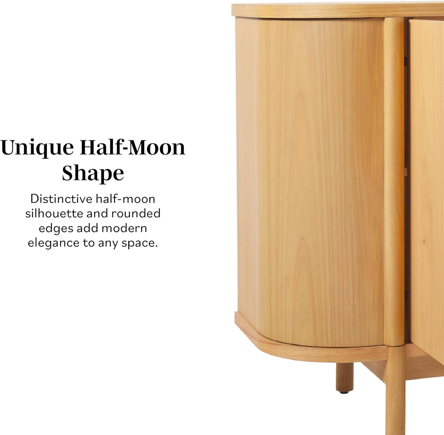 Walker Edison Ezra 70" Curved Sideboard Cabinet - Natural