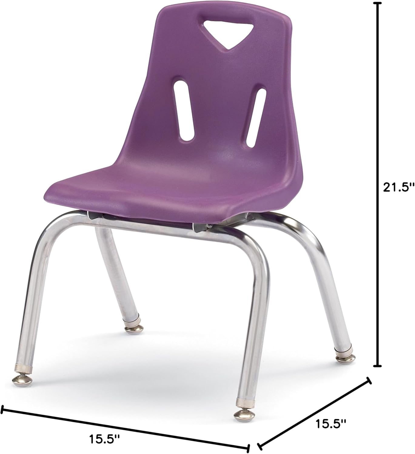 Jonti-Craft Berries 8142JC1004 Stacking Chair with Chrome-Plated Legs, 12" Height, Purple