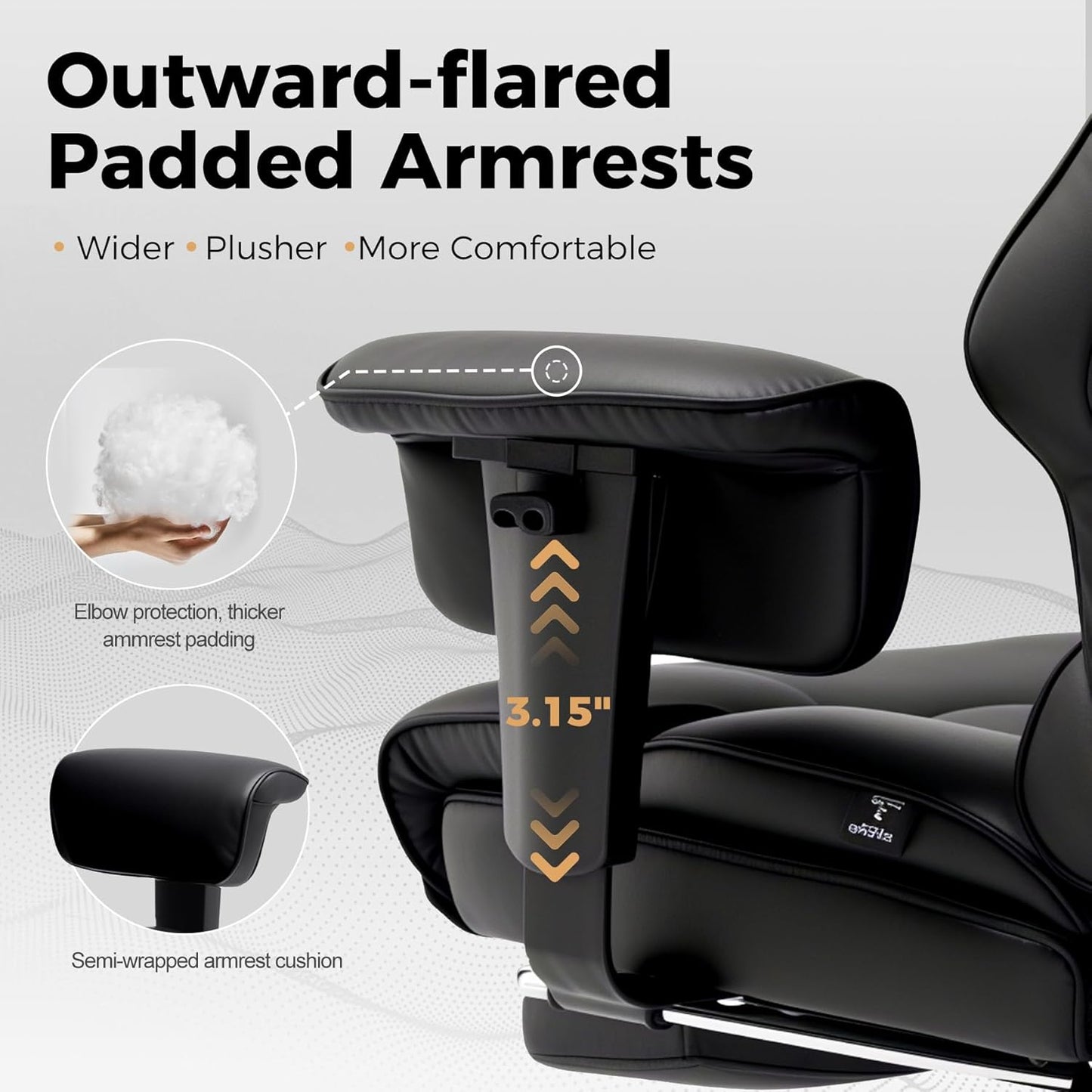 GTRACING Big and Tall Gaming Chair 400lbs Heavy Duty Office Chair with Foot Rest & Ergonomic Pocket Spring Cushion, High Back Lumbar Support for Lower Back Pain Relief, Ergo Black