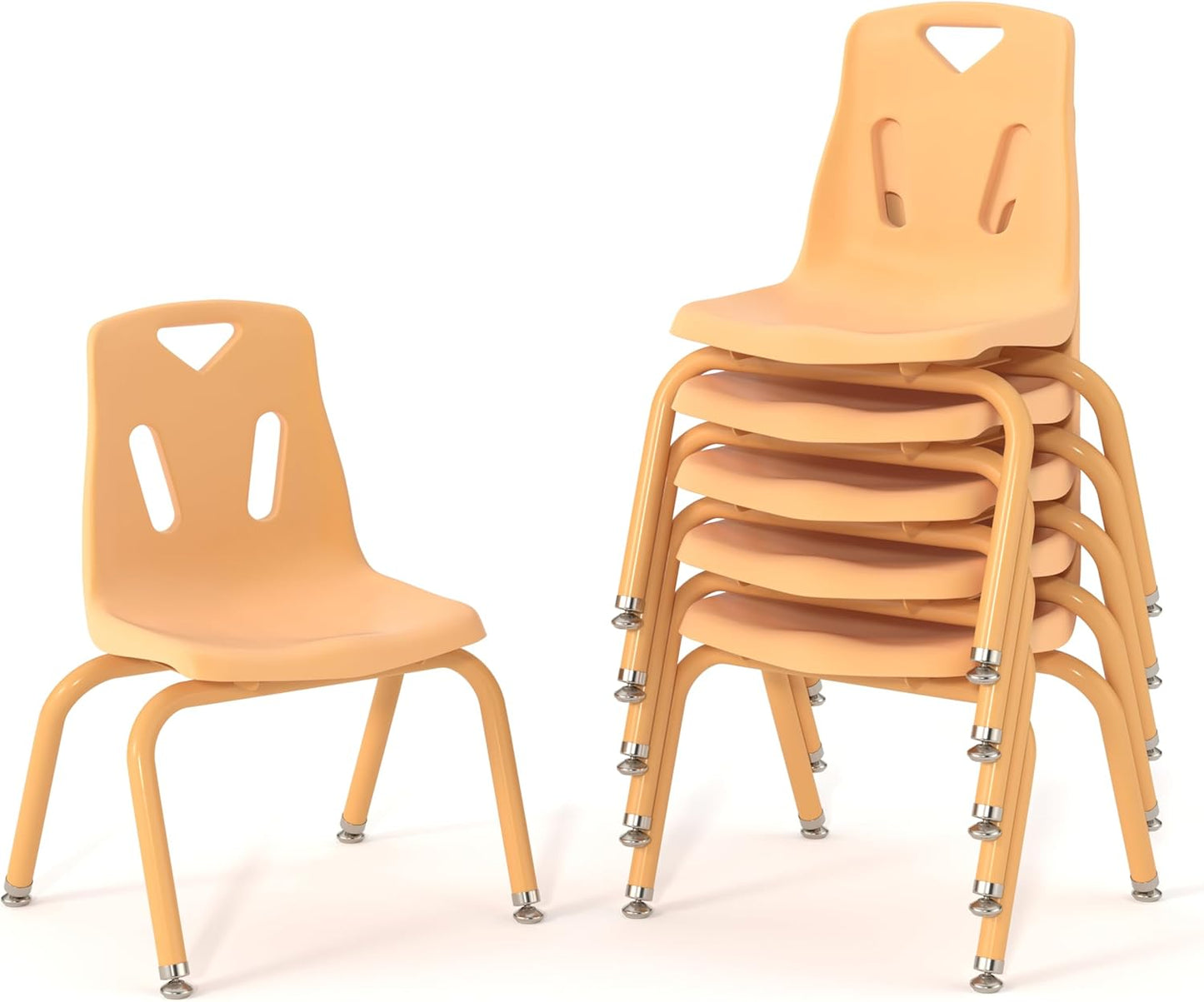Berries Jonti-Craft 8118JC6251 Stacking Chairs with Powder-Coated Legs, 8" Height, Camel, Pack of 6