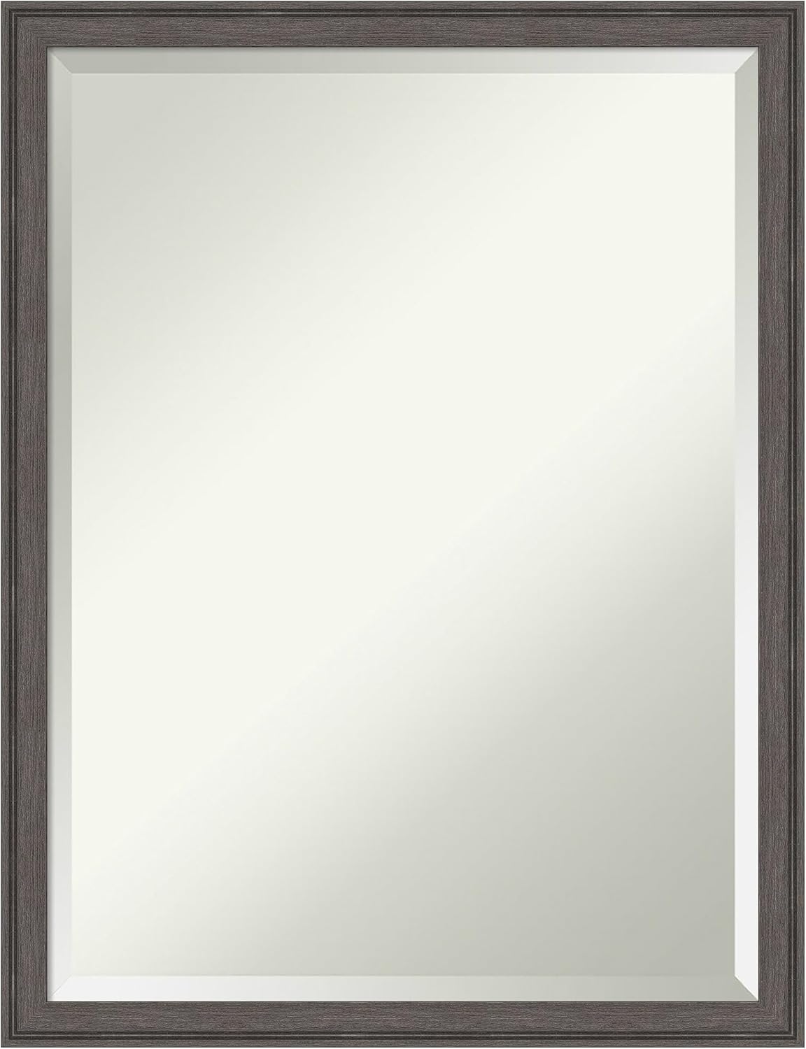 Amanti Art Silver Bathroom Mirror for Over Sink, 26x20 Florence Pewter Rectangle Vanity Mirror, Medium Casual Frame, Hangs Horizonally and Vertically, Bathroom Wall Decor, Beveled Edge from WI, USA