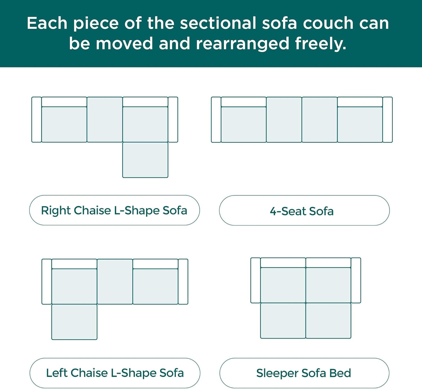 Acanva Corduroy Convertible Modular L Shaped Sectional Sofa, 4 Seater Free Combination Corner Couch, Convertible to DayBed, Wide Loveseat with Moveable Ottomans for Small Spaces, Sleeper Bed, Yellow