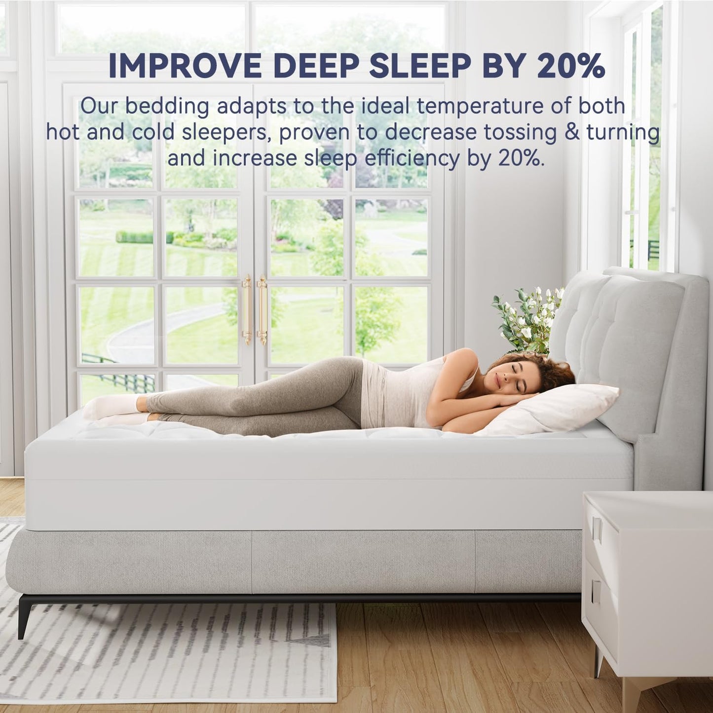 ELEMUSE Full Size Dual Layer 3 Inch Memory Foam Mattress Topper, 2 Inch Cooling Gel Memory Foam and 1 Inch Thick Soft Pillow Top Mattress Pad Cover for Back Pain Relief, Bed Topper for Side Sleep