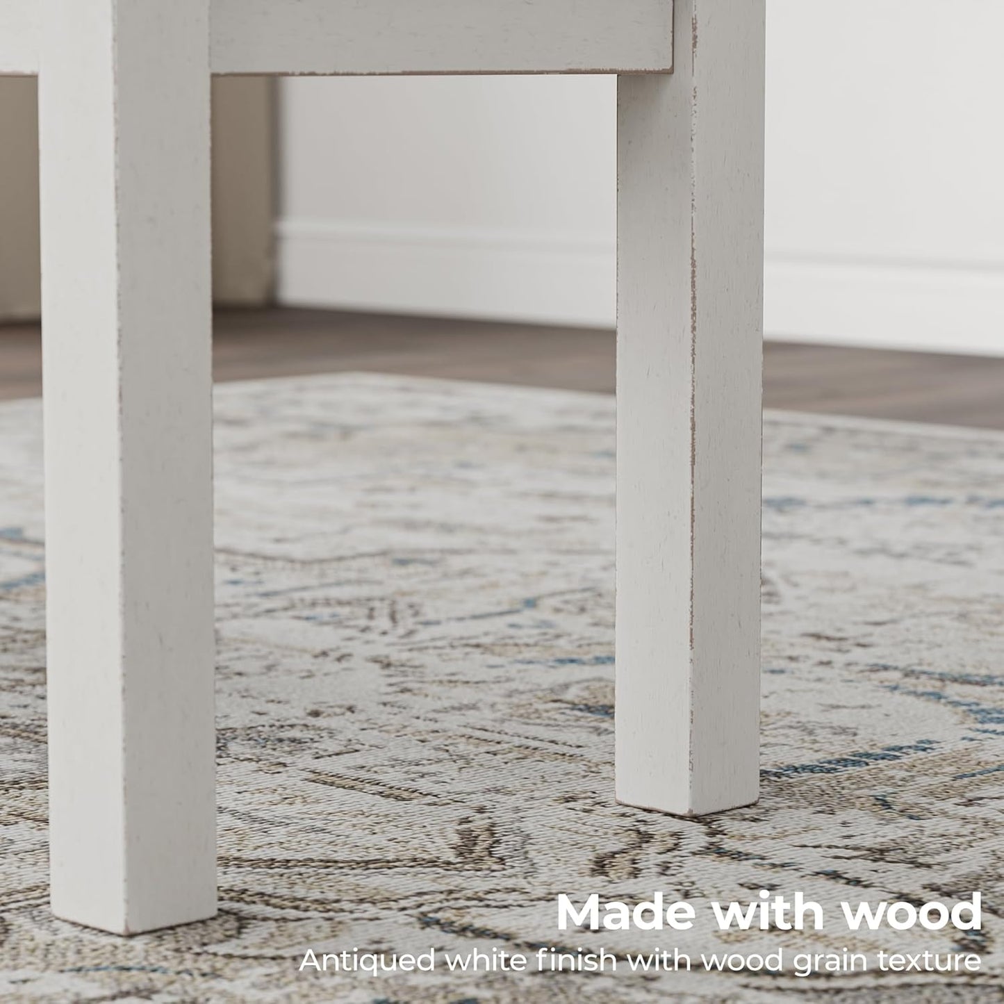 Signature Design by Ashley Robbinsdale Large Upholstered 48" W Dining Bench, Light Gray & White