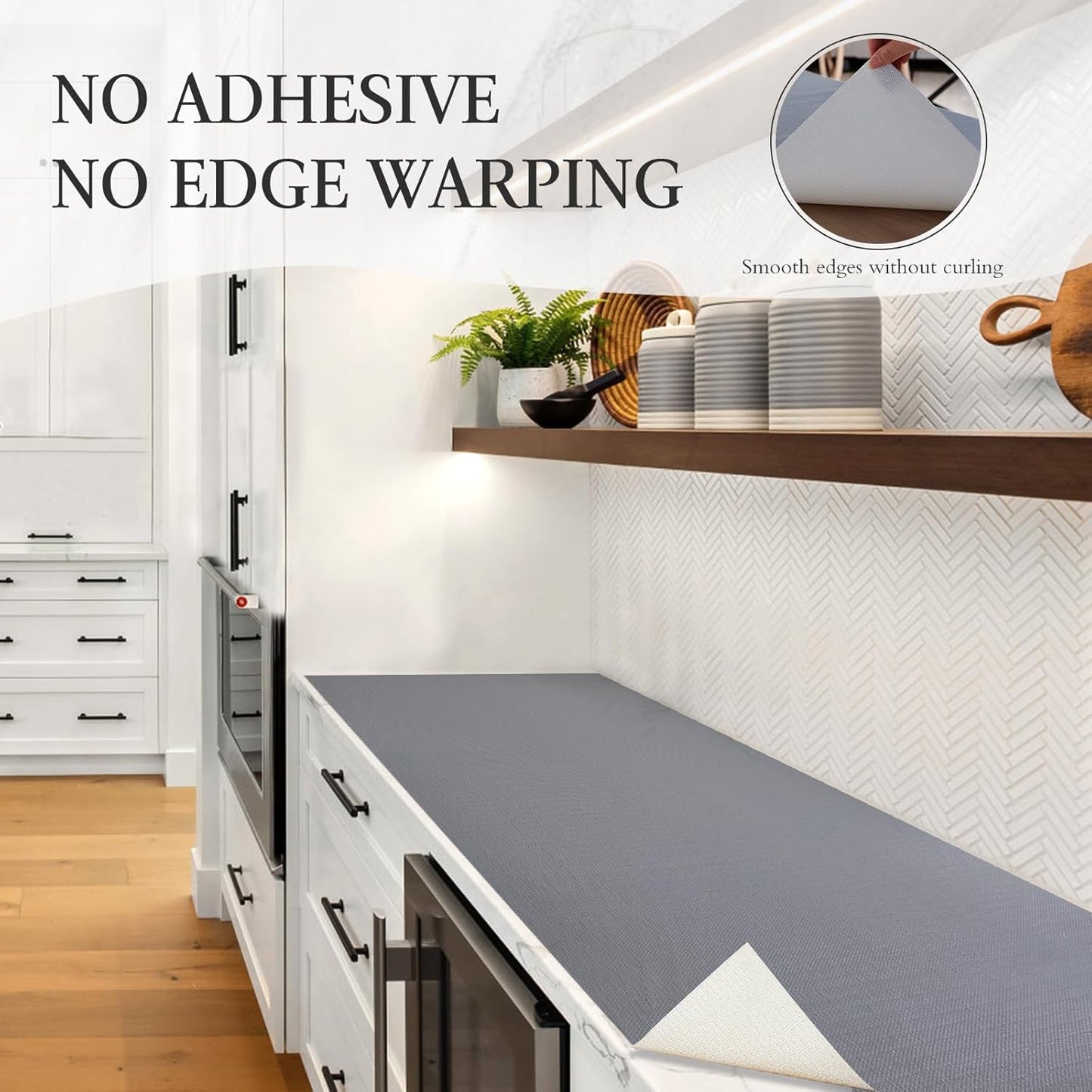 Beautysaid Shelf and Drawer Liner for Kitchen Cabinet, Non Adhesive Non Slip Shelf Paper Waterproof Washable Thickened for Dresser Pantry Shelve Bathroom Protector Liner(Gray,12 in x 30 FT)