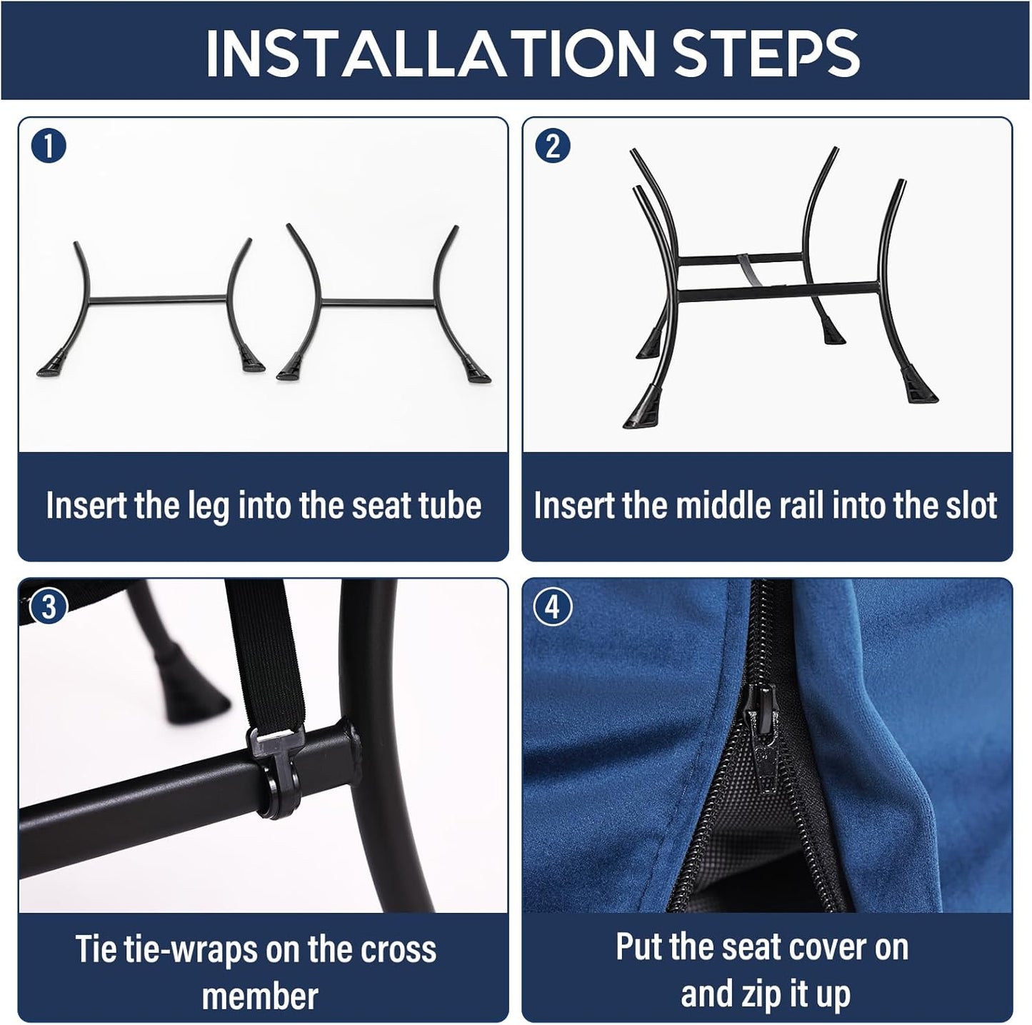 Lazy Chair with Ottoman, Modern Accent Chair Lounge Leisure Sofa Chair with Armrests, Reading Chair and Folding Footstool for Living Room, Bedroom, Office, Royal Blue