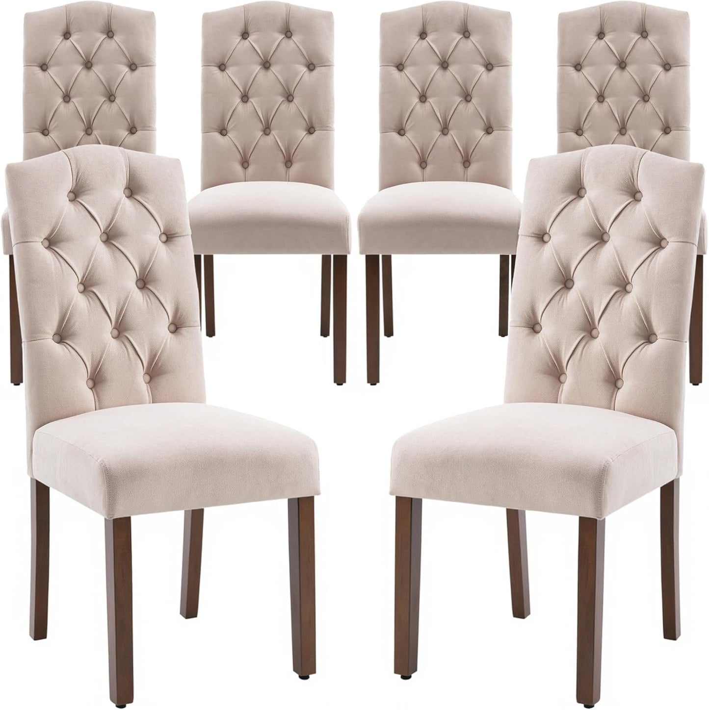 Tufted Upholstered Parsons Dining Chair with Sturdy Solid Wood Legs