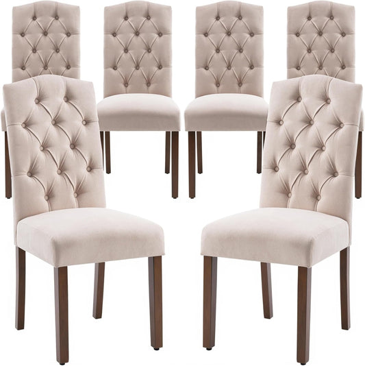 Tufted Upholstered Parsons Dining Chair with Sturdy Solid Wood Legs