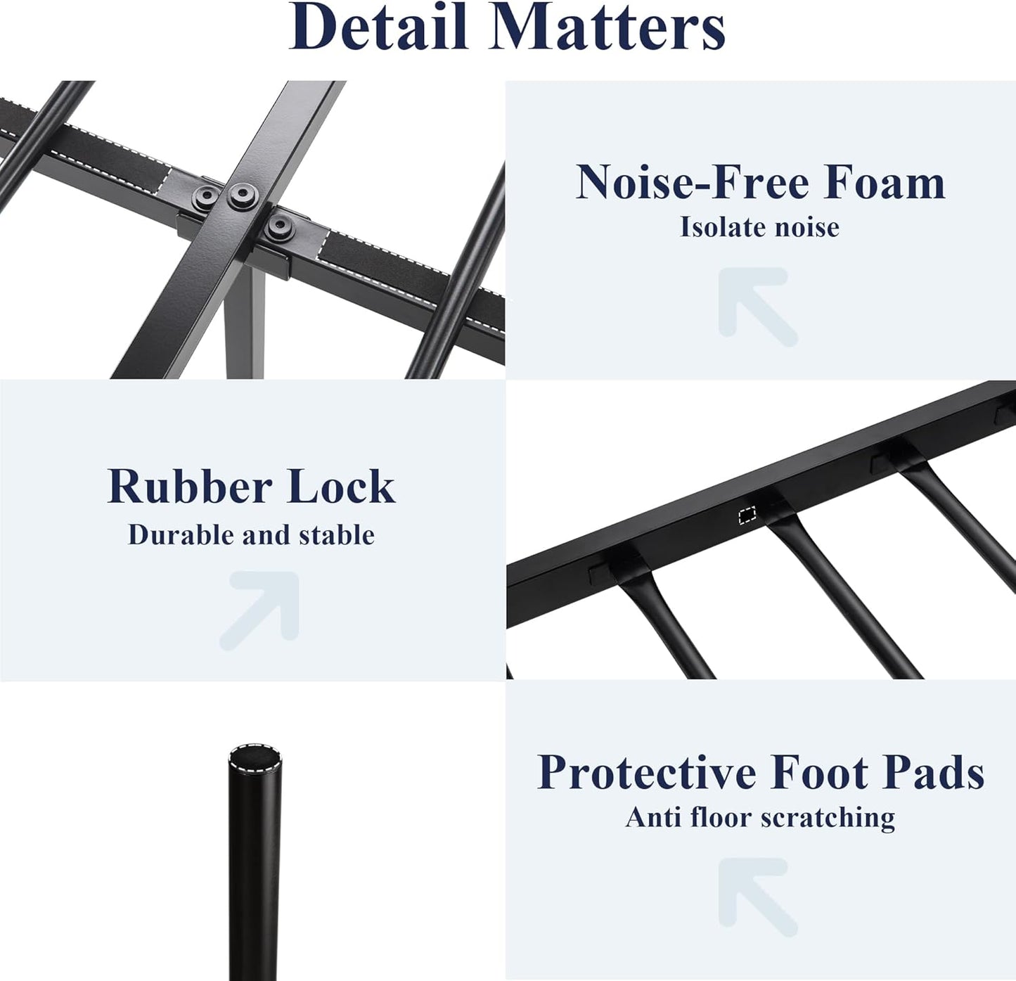 Allewie 14 Inch Queen Size Metal Platform Bed Frame with Victorian Vintage Headboard and Footboard/Mattress Foundation/Under Bed Storage/No Box Spring Needed/Easy Assembly/Noise Free/Black